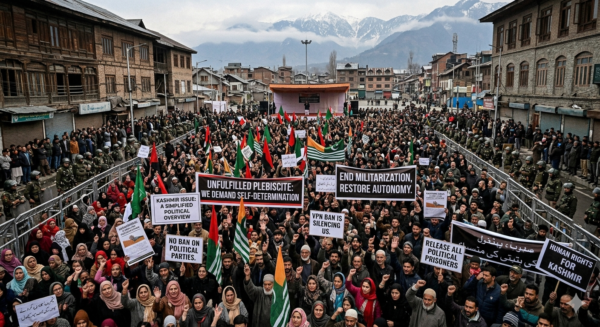 Public Protest Crowd – Current Political Situation in Kashmir Region