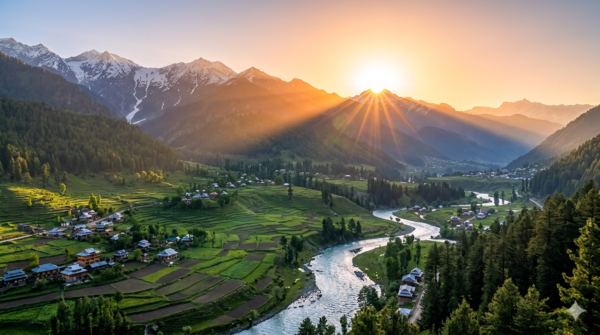 Sunrise Over Mountains – Geography and Natural Beauty of Kashmir Region